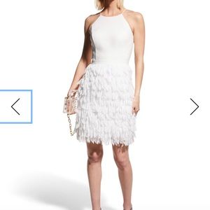 Tiered Feather Halter Dress